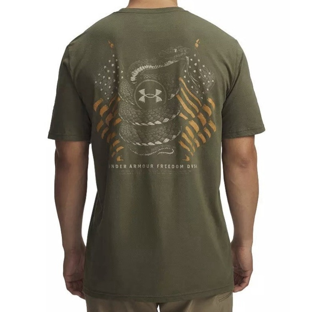 NEW‎ Under Armour Freedom Snake Short Sleeve Mens T Shirt Tee Loose Green Large